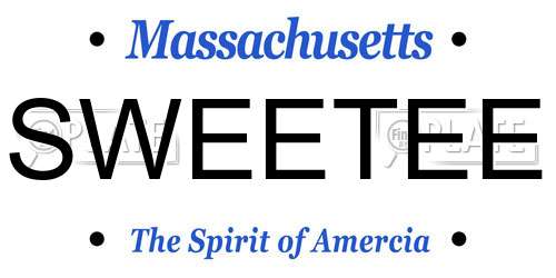 SWEETEE Massachusetts License Plate