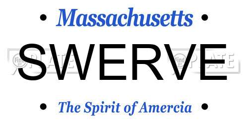 SWERVE Massachusetts License Plate