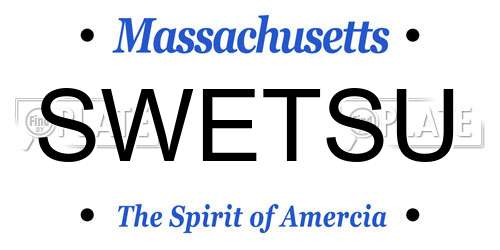 SWETSU Massachusetts License Plate