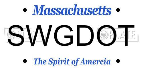 SWGDOT Massachusetts License Plate