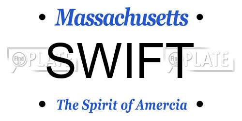 SWIFT Massachusetts License Plate
