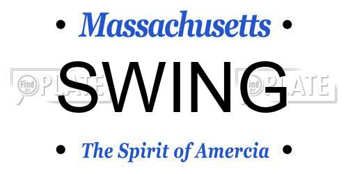 SWING Massachusetts License Plate