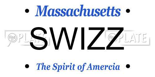 SWIZZ Massachusetts License Plate