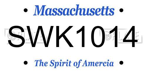SWK1014 Massachusetts License Plate
