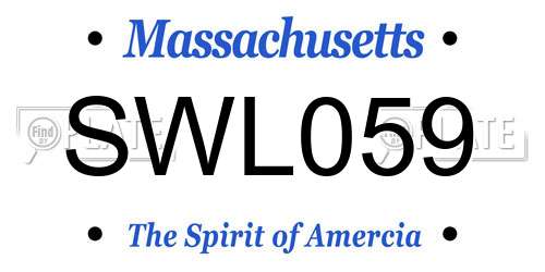 SWL059 Massachusetts License Plate