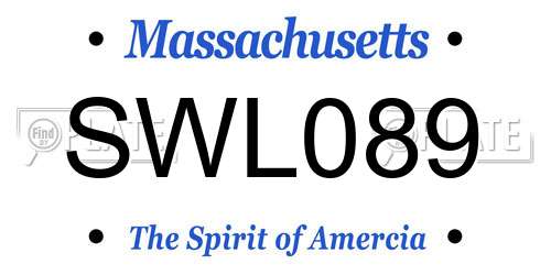 SWL089 Massachusetts License Plate