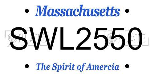 SWL2550 Massachusetts License Plate