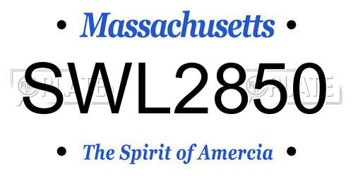 SWL2850 Massachusetts License Plate