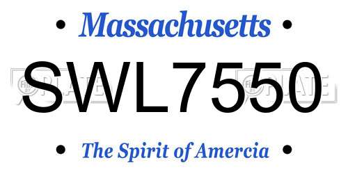 SWL7550 Massachusetts License Plate