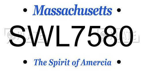 SWL7580 Massachusetts License Plate