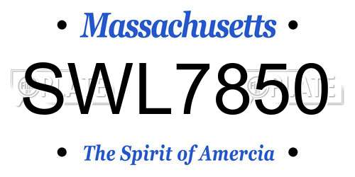 SWL7850 Massachusetts License Plate
