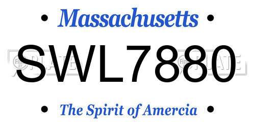 SWL7880 Massachusetts License Plate