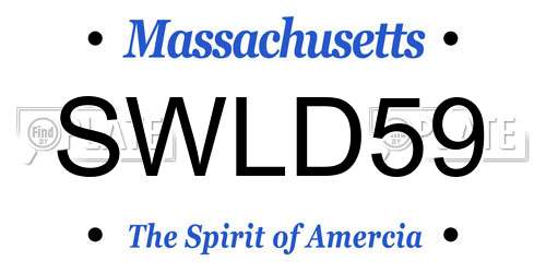 SWLD59 Massachusetts License Plate