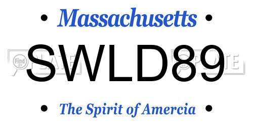 SWLD89 Massachusetts License Plate