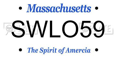 SWLO59 Massachusetts License Plate