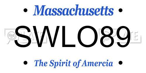 SWLO89 Massachusetts License Plate