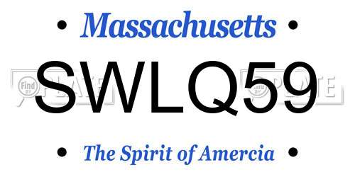 SWLQ59 Massachusetts License Plate