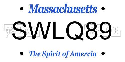 SWLQ89 Massachusetts License Plate