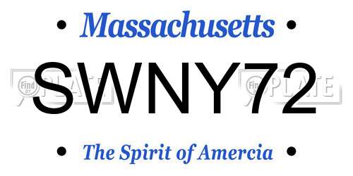 SWNY72 Massachusetts License Plate