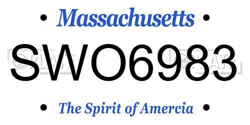 SWO6983 Massachusetts License Plate