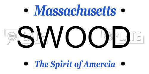 SWOOD Massachusetts License Plate