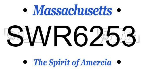 SWR6253 Massachusetts License Plate