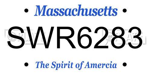 SWR6283 Massachusetts License Plate