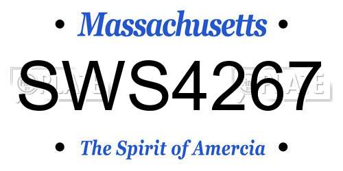 SWS4267 Massachusetts License Plate