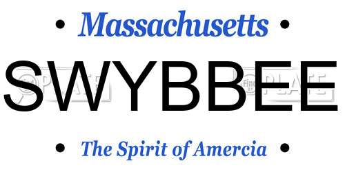 SWYBBEE Massachusetts License Plate