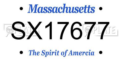 SX17677 Massachusetts License Plate