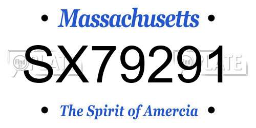 SX79291 Massachusetts License Plate