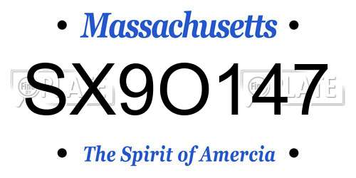 SX9O147 Massachusetts License Plate