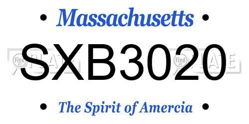SXB3020 Massachusetts License Plate