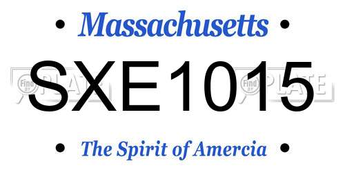 SXE1015 Massachusetts License Plate