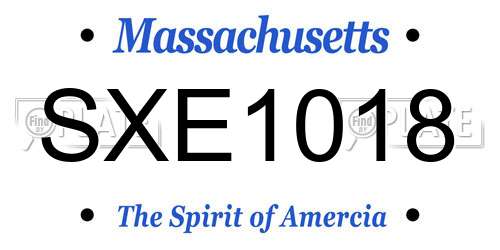 SXE1018 Massachusetts License Plate