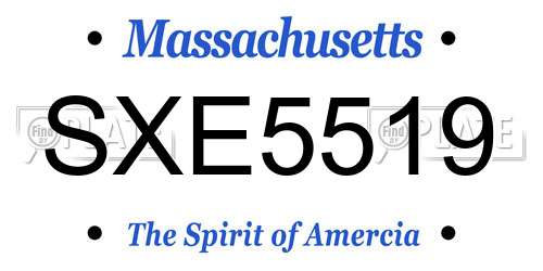 SXE5519 Massachusetts License Plate