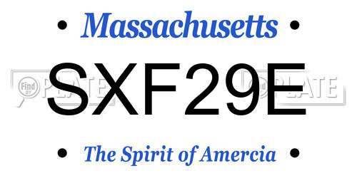 SXF29E Massachusetts License Plate