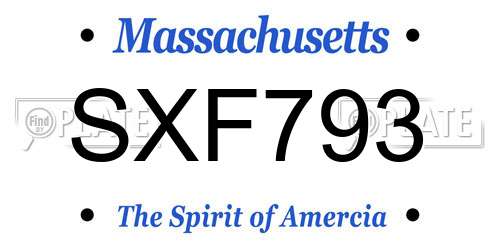 SXF793 Massachusetts License Plate
