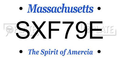 SXF79E Massachusetts License Plate