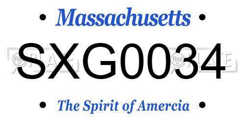 SXG0034 Massachusetts License Plate