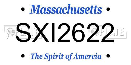 SXI2622 Massachusetts License Plate