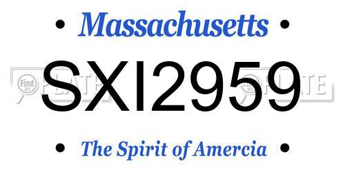 SXI2959 Massachusetts License Plate