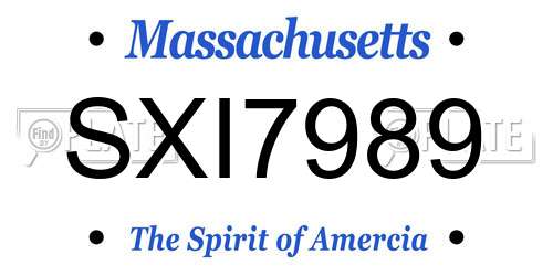 SXI7989 Massachusetts License Plate