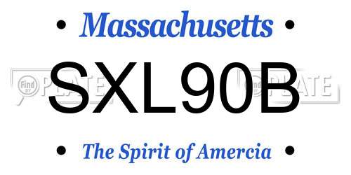 SXL90B Massachusetts License Plate