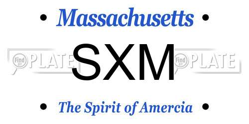 SXM Massachusetts License Plate