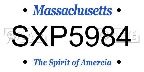 SXP5984 Massachusetts License Plate