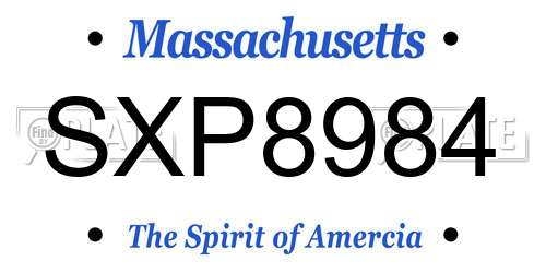 SXP8984 Massachusetts License Plate