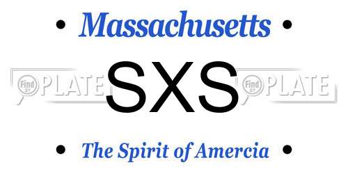 SXS Massachusetts License Plate