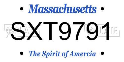 SXT9791 Massachusetts License Plate