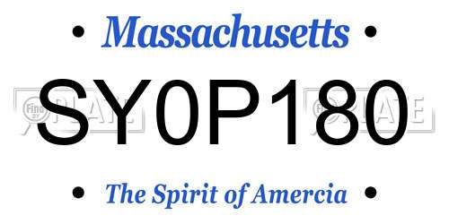 SY0P180 Massachusetts License Plate